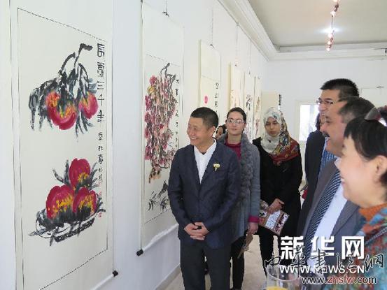 （XHDW）（1）中国画家张剑峰在突尼斯举办国画展