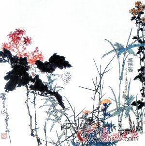 潘天寿 《雁荡山花》 122cmx121cm 中国画