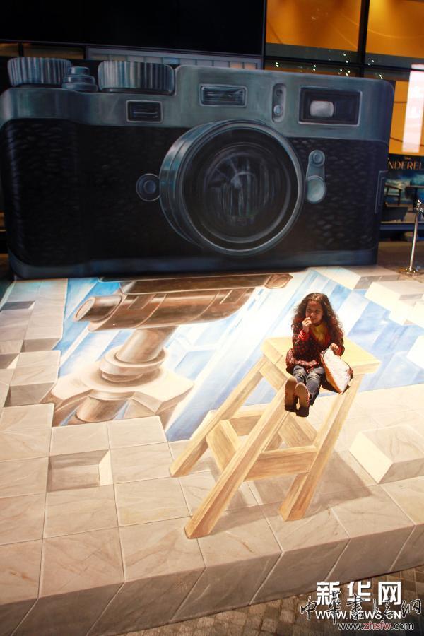 （国际）（2）迪拜举行街头3D涂鸦艺术展
