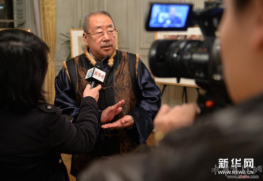 （XHDW）（1）《天下和谐——都本基书画艺术世界巡展》来到法国