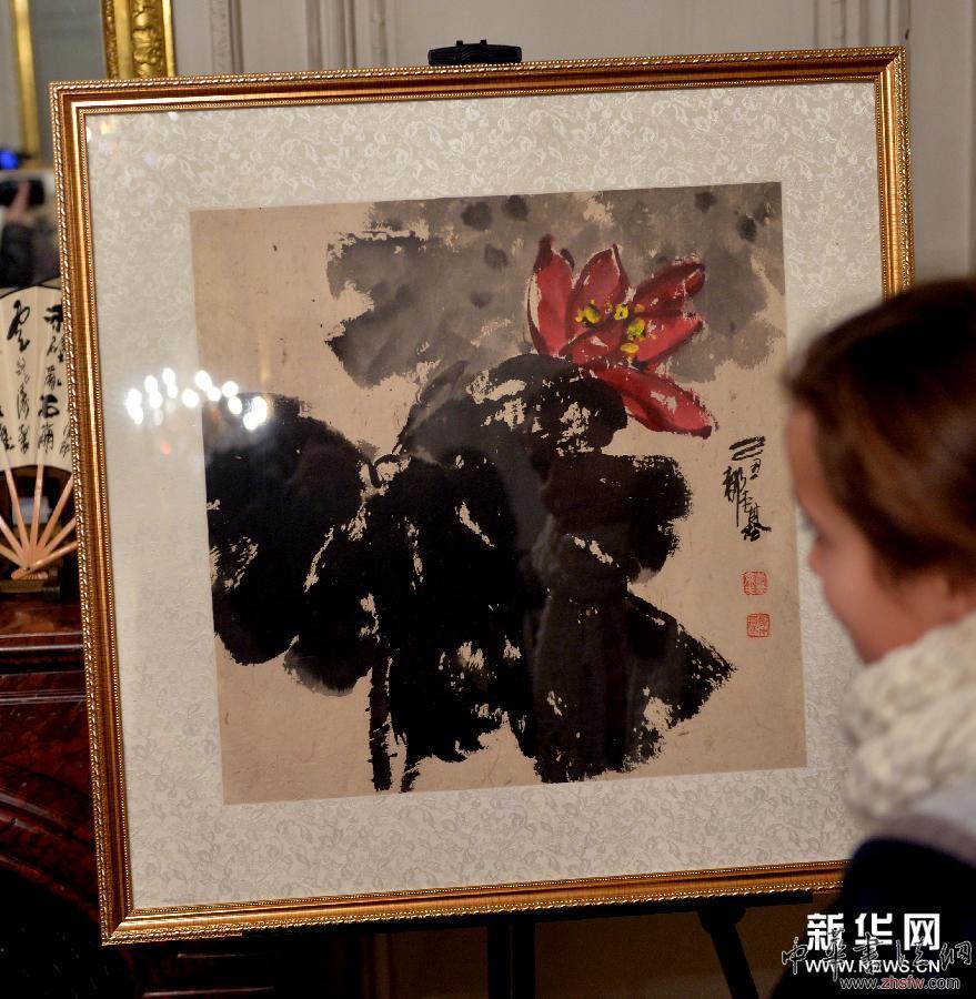 （XHDW）（4）《天下和谐——都本基书画艺术世界巡展》来到法国