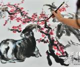 马来西亚“羊光大道”水墨画迎新春 图