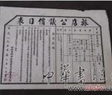 1955年的《旅店公议价目表》历史价值高