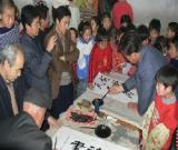 “宣扬奥运关注西部教育”书法万里行途经秦安